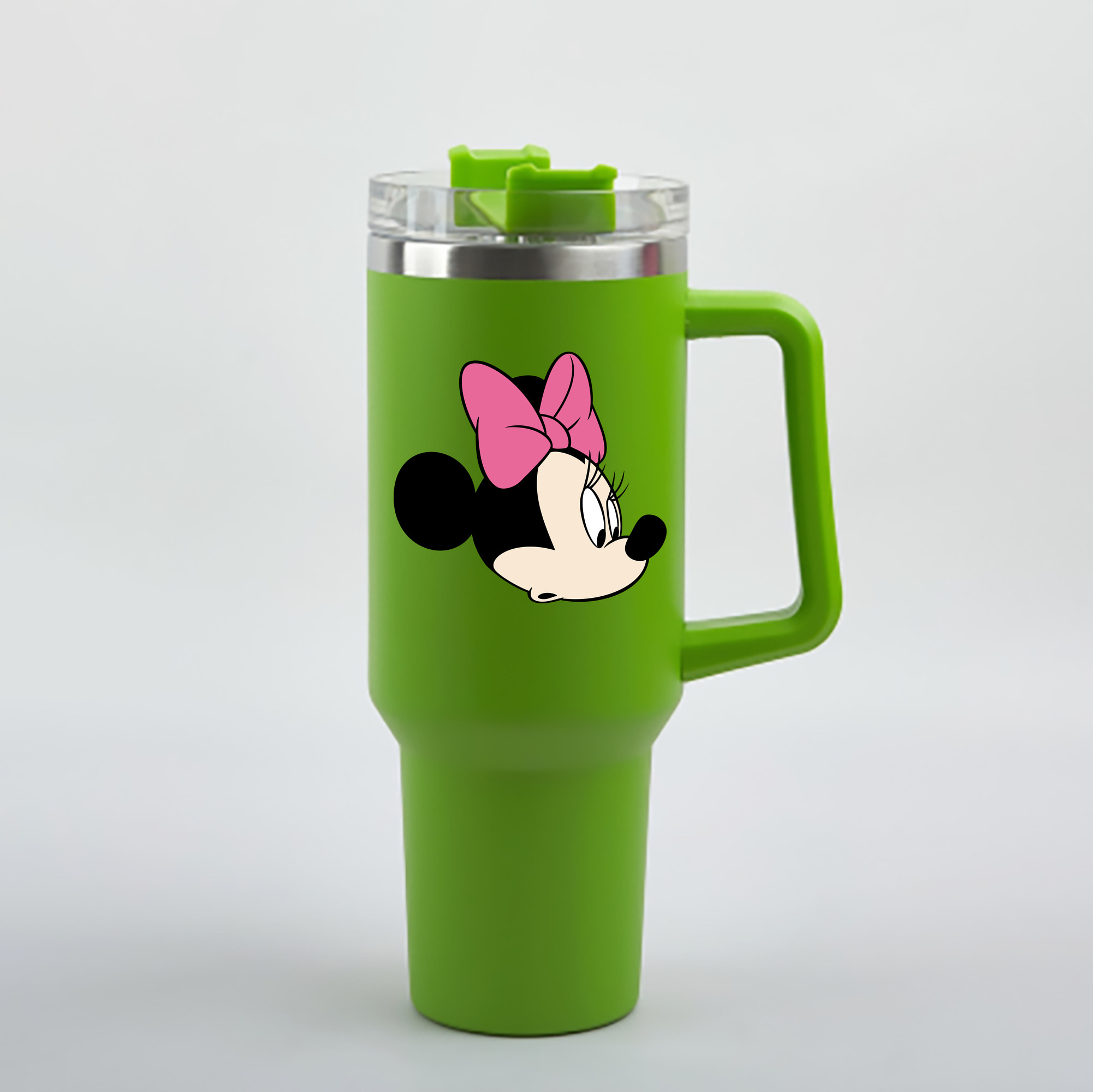 （画像用） ミッキーマウス Mickey Mouse 1200mL車用タンブラー - クリスタルステッカー（プラスチックストロー付き）